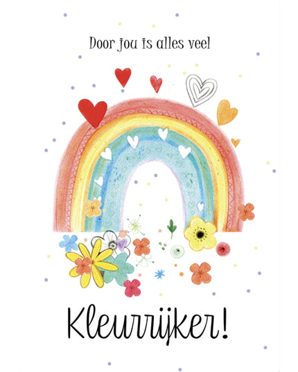 Wenskaart regenboog, kleurrijker