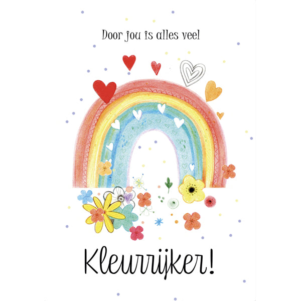 Wenskaart regenboog, kleurrijker