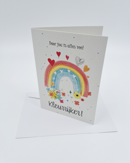 Wenskaart regenboog, kleurrijker