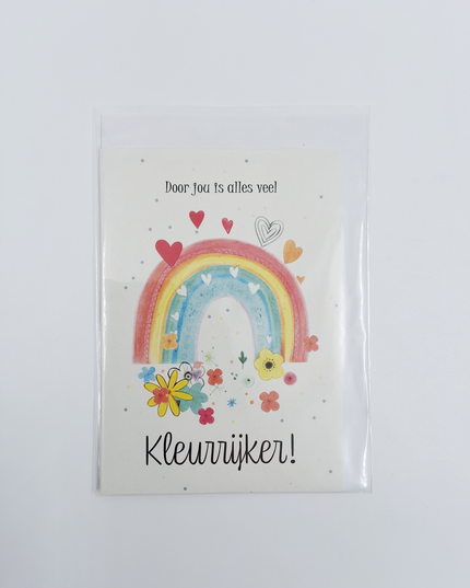 Wenskaart regenboog, kleurrijker