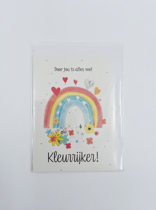 Wenskaart regenboog, kleurrijker