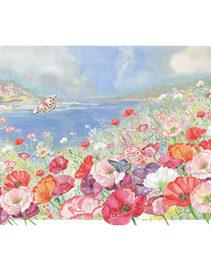 Wenskaart klaprozenveld