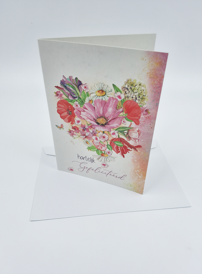 Wenskaart hartelijk gefeliciteerd