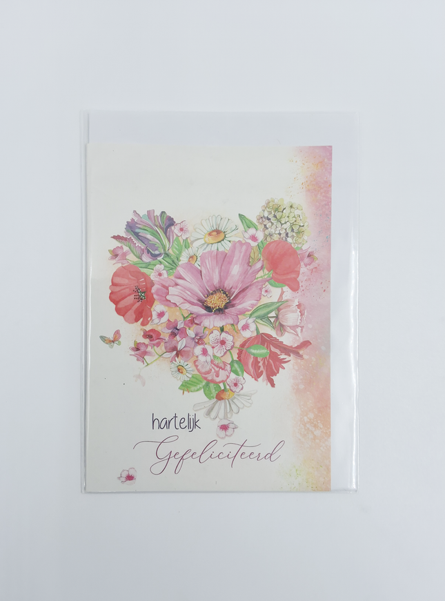 Wenskaart hartelijk gefeliciteerd