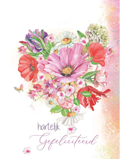 Wenskaart hartelijk gefeliciteerd