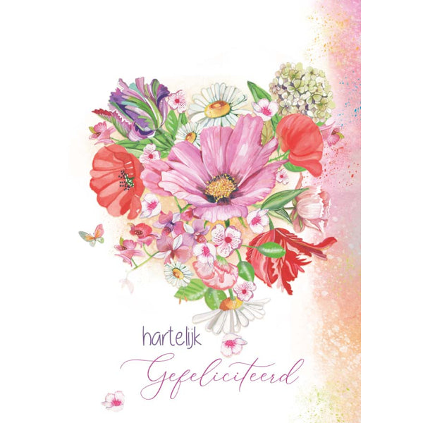 Wenskaart hartelijk gefeliciteerd