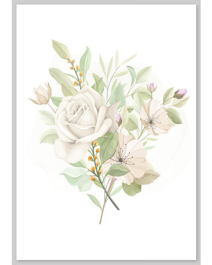 Wenskaart witte bloemen