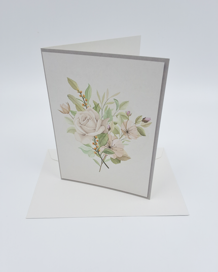 Wenskaart witte bloemen