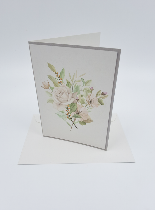 Wenskaart witte bloemen