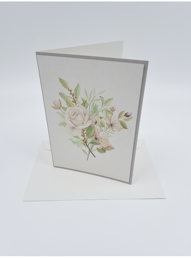 Wenskaart witte bloemen