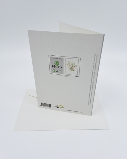 Wenskaart witte bloemen