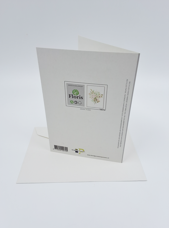 Wenskaart witte bloemen