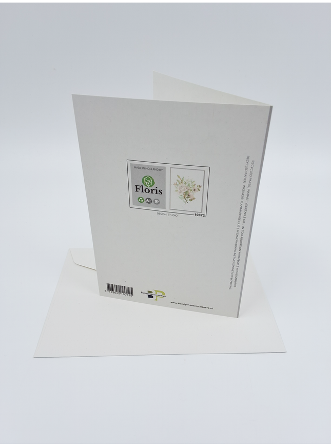 Wenskaart witte bloemen