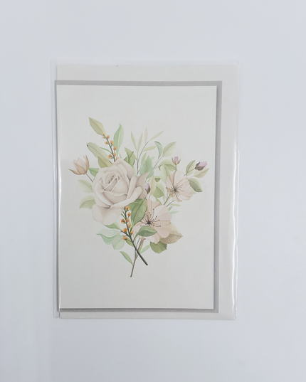 Wenskaart witte bloemen