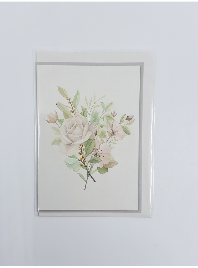 Wenskaart witte bloemen