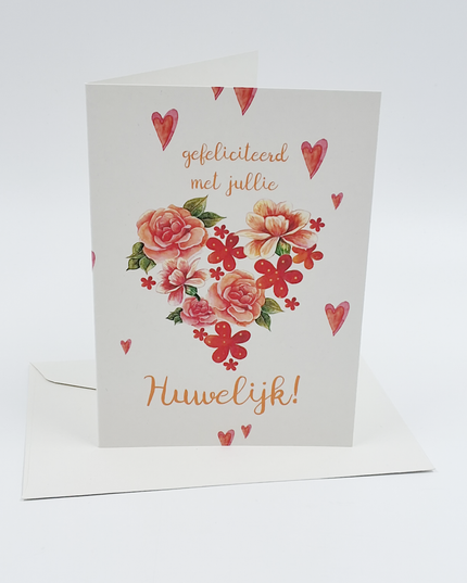 Wenskaart gefeliciteerd met jullie huwelijk