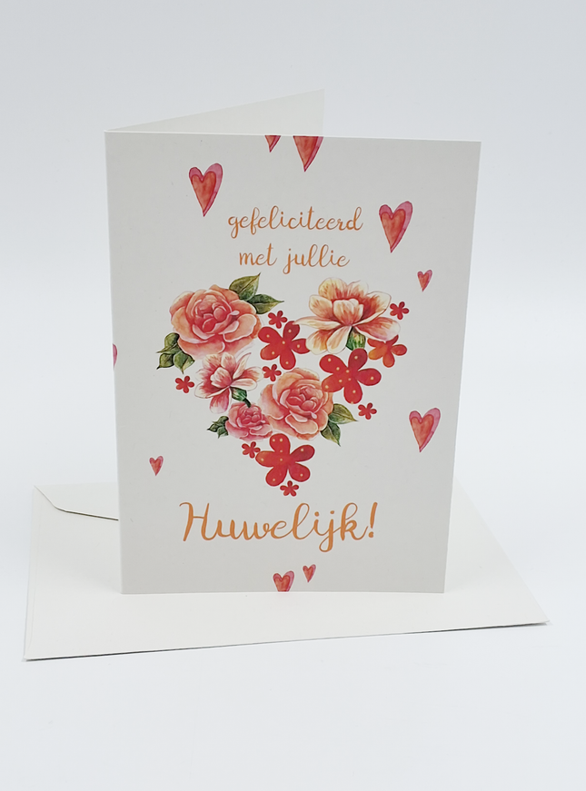 Wenskaart gefeliciteerd met jullie huwelijk