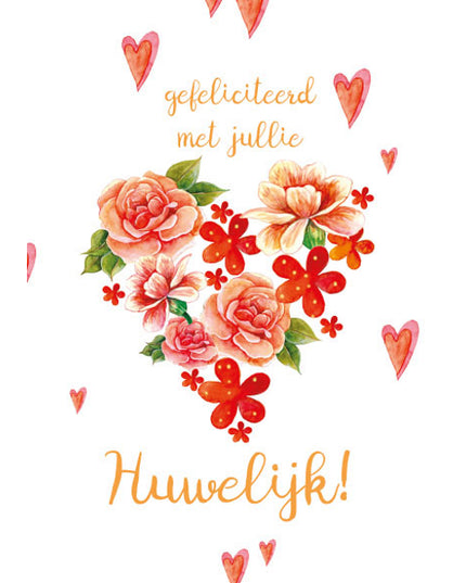 Wenskaart gefeliciteerd met jullie huwelijk