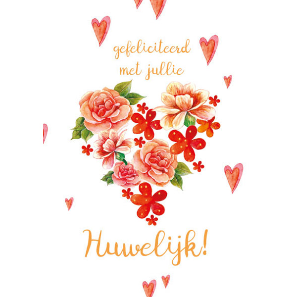 Wenskaart gefeliciteerd met jullie huwelijk