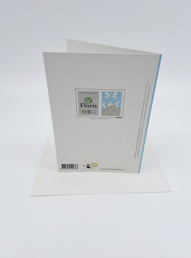 Wenskaart blauwe beschuit en muisjes