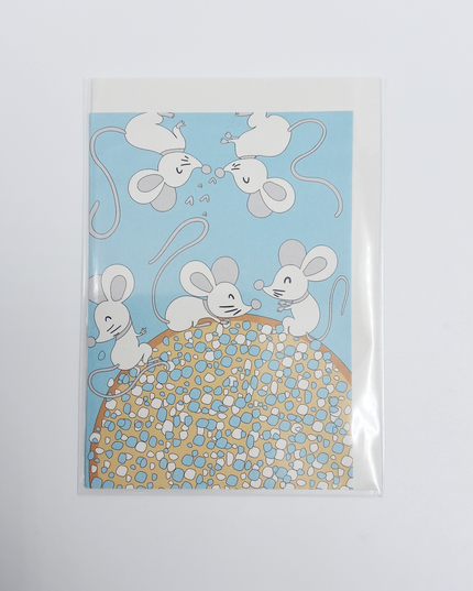 Wenskaart blauwe beschuit en muisjes