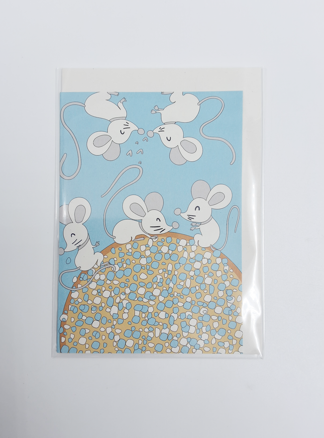 Wenskaart blauwe beschuit en muisjes