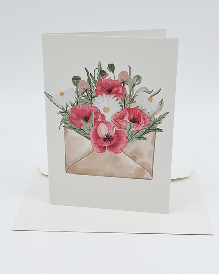 Wenskaart enveloppe met bloemen