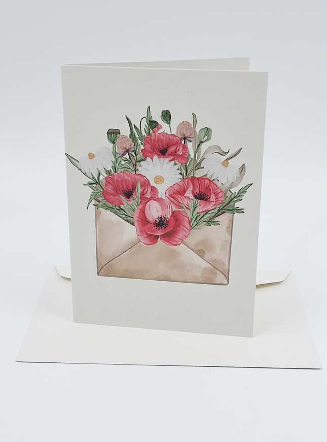 Wenskaart enveloppe met bloemen