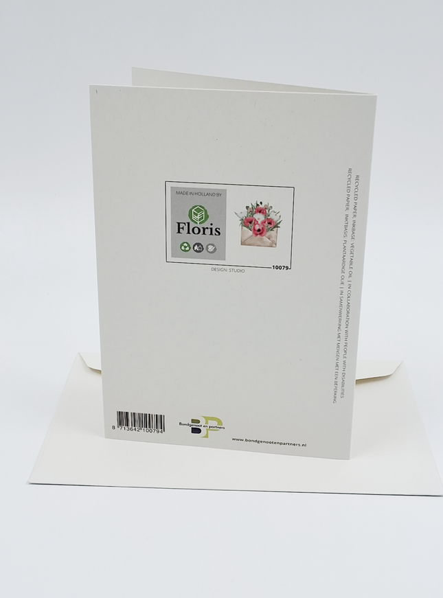 Wenskaart enveloppe met bloemen