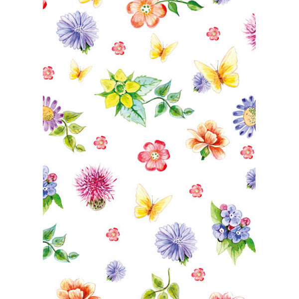 Wenskaart bloemen met vlinders