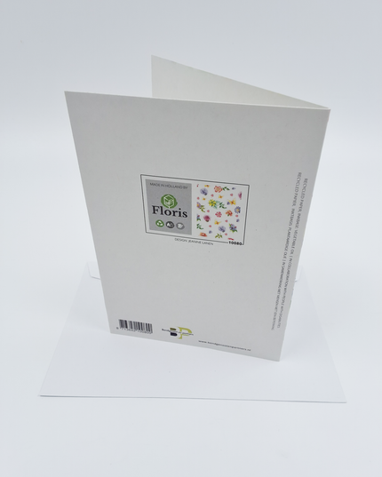 Wenskaart bloemen met vlinders