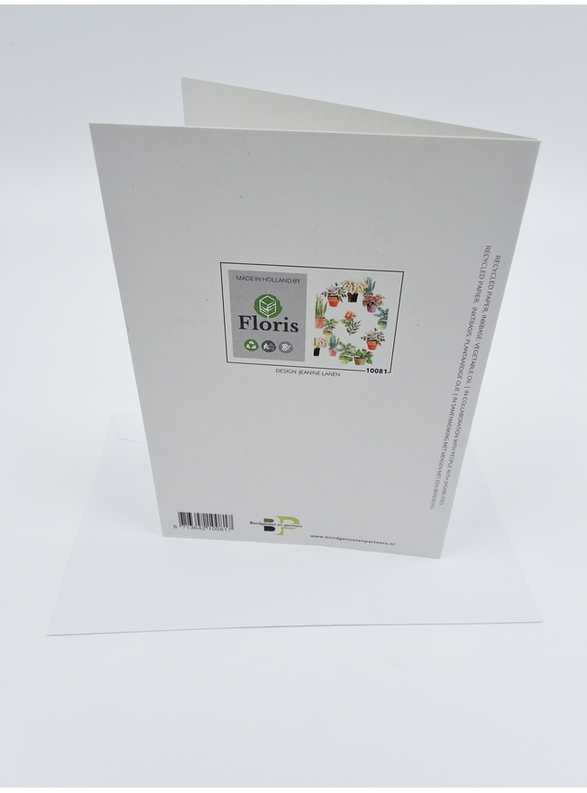 Greeting card ring of plants