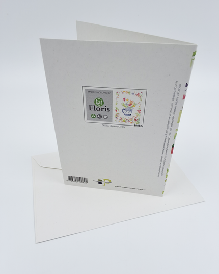 Wenskaart theepot met bloemen