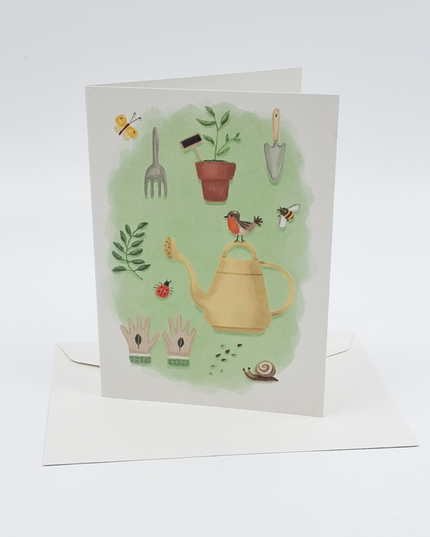 Wenskaart tuin gereedschap