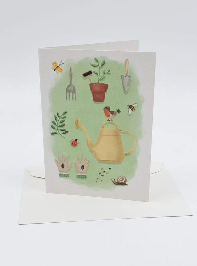 Wenskaart tuin gereedschap