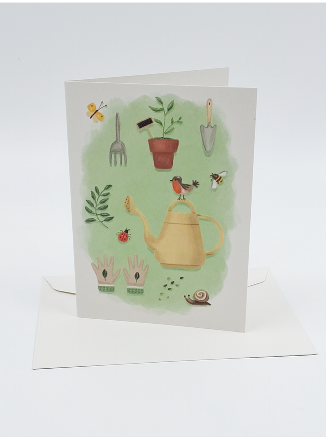 Wenskaart tuin gereedschap