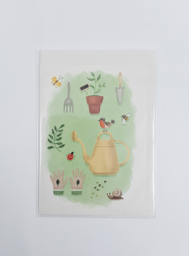 Wenskaart tuin gereedschap