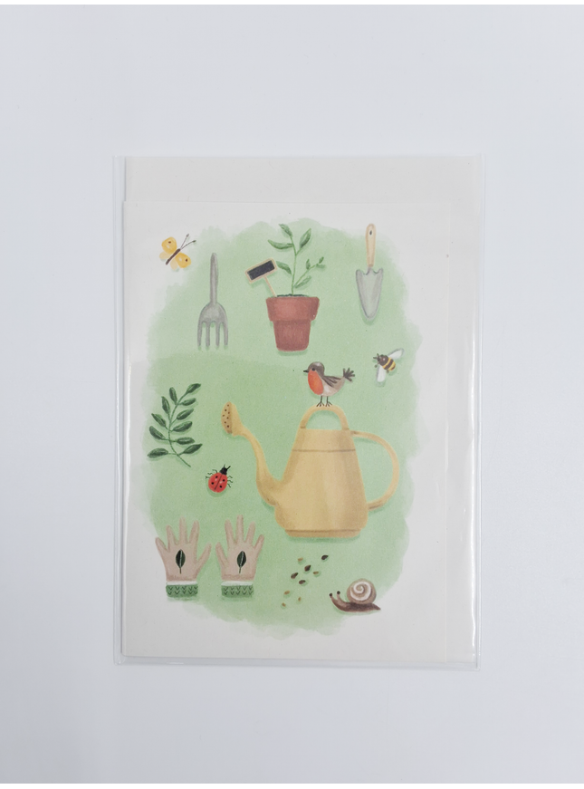 Wenskaart tuin gereedschap