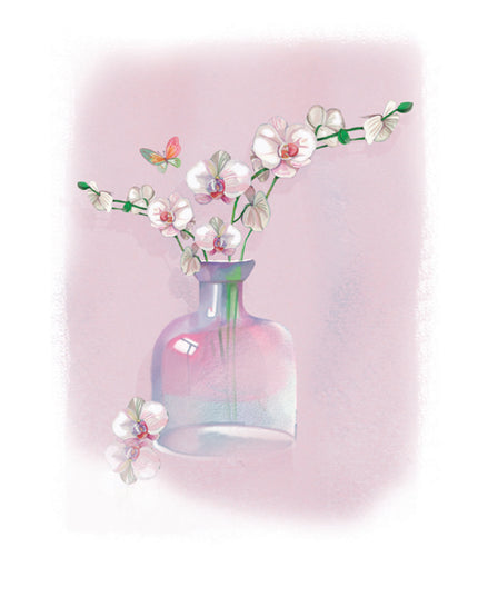 Wenskaart bloementak in Vaas