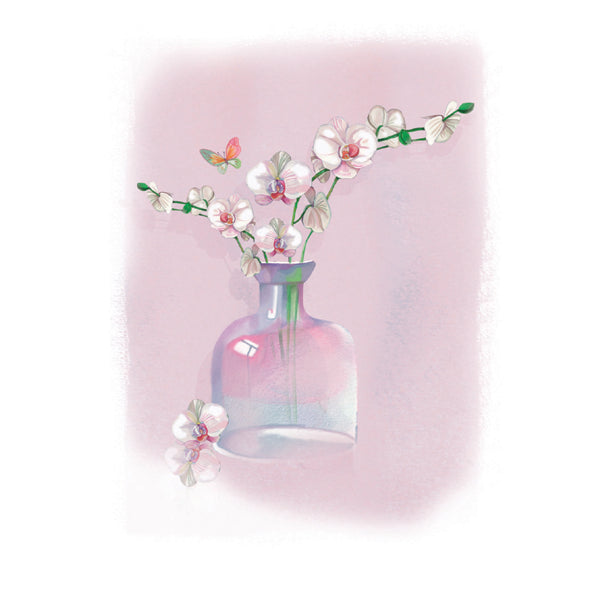 Wenskaart bloementak in Vaas