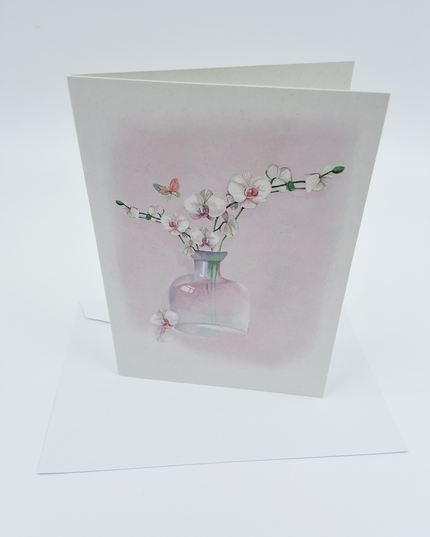 Wenskaart bloementak in Vaas