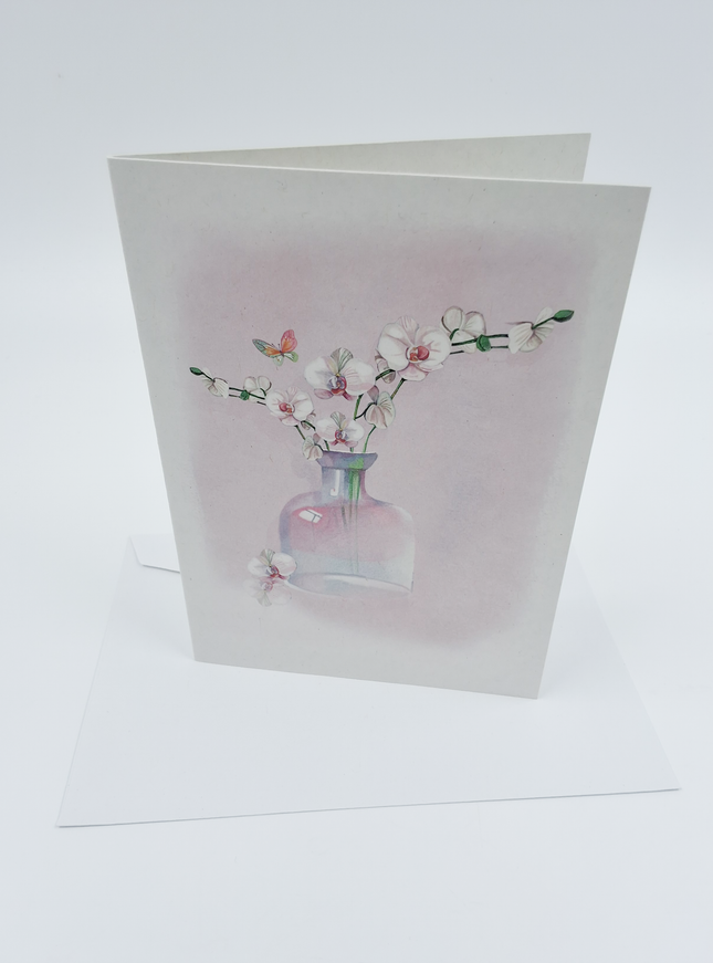 Wenskaart bloementak in Vaas