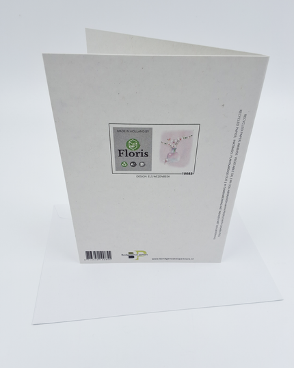 Wenskaart bloementak in Vaas