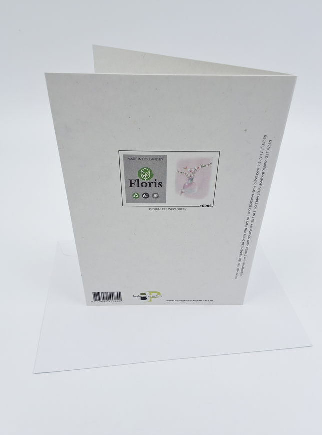 Wenskaart bloementak in Vaas