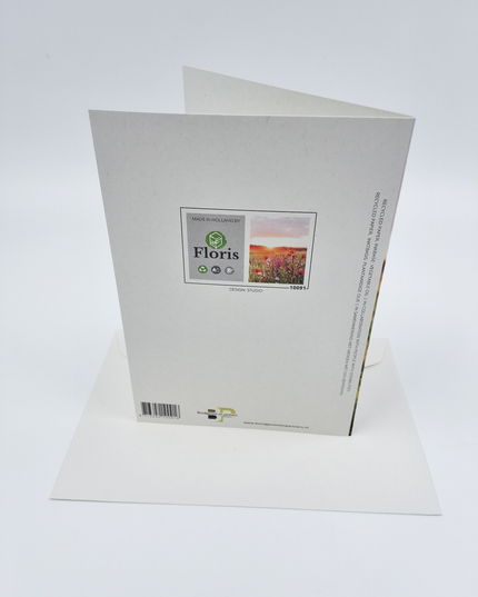 Wenskaart zonsopkomst bloemen