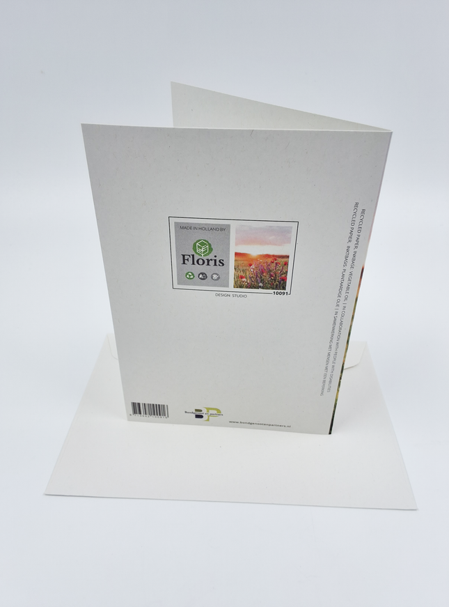 Wenskaart zonsopkomst bloemen