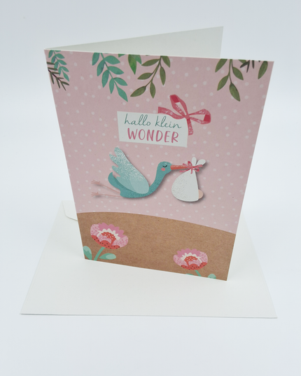 Wenskaart hallo klein wonder meisje