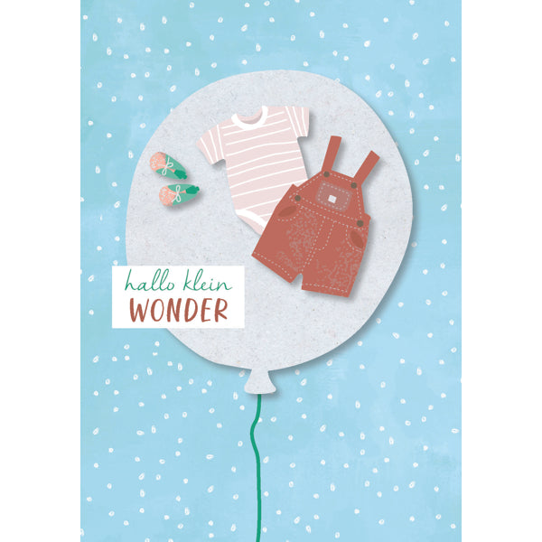 Wenskaart hallo klein wonder jongen
