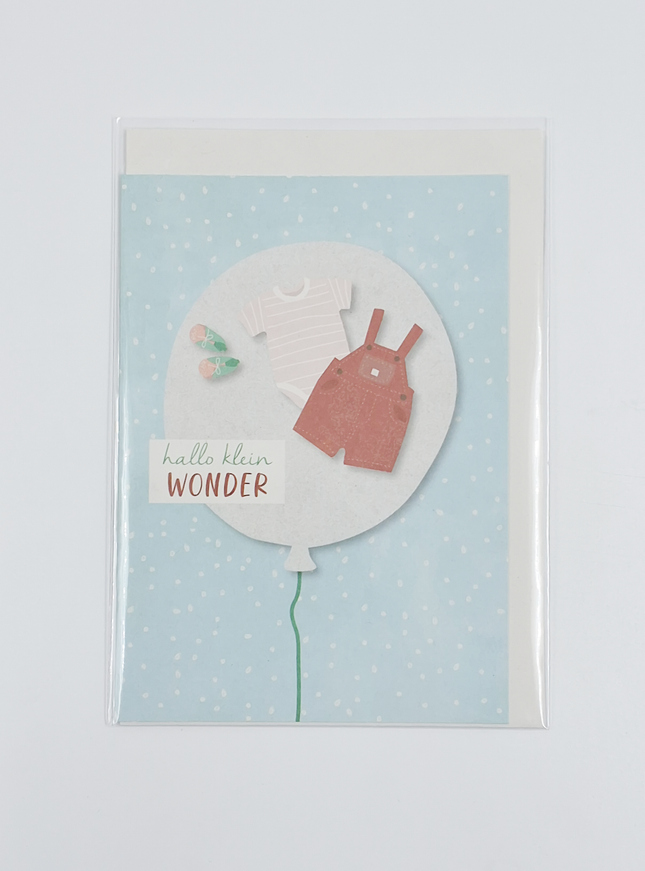 Wenskaart hallo klein wonder jongen