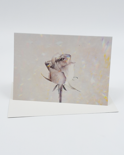 Wenskaart roos holographic